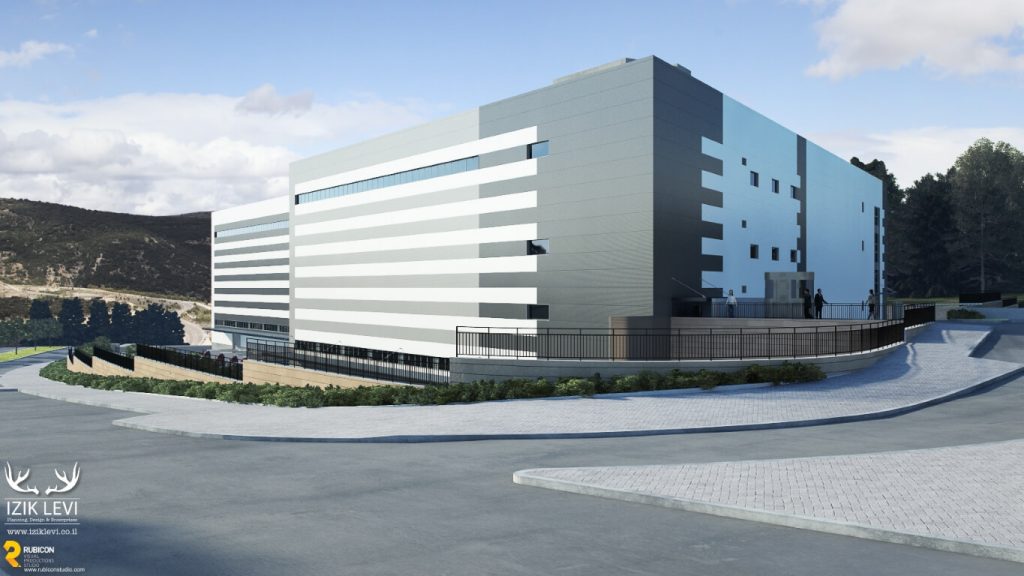 הדמיית מבנה צד ימין אדריכלות מרכז לוגיסטי מודיעין